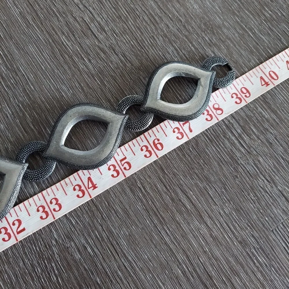 Vintage Silver Tone Stretch Link Waist Belt 39.5